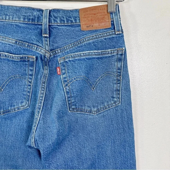 Levi's Womens Size 24x28 501 Skinny Jeans In Jive Tides Fay Hem - Picture 14 of 16